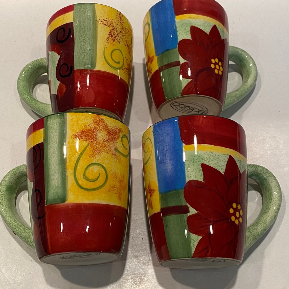Corsica Holiday Quilt, Set of 4 Mugs